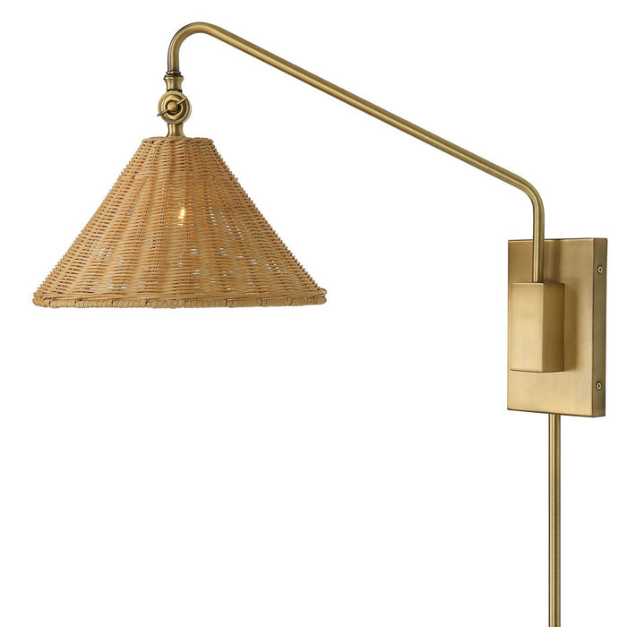 Uttermost 22571 One Light Wall Sconce, Antique Brass