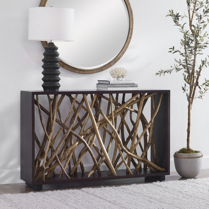 Uttermost 22901 Console Table, Solid Mahogany Wood