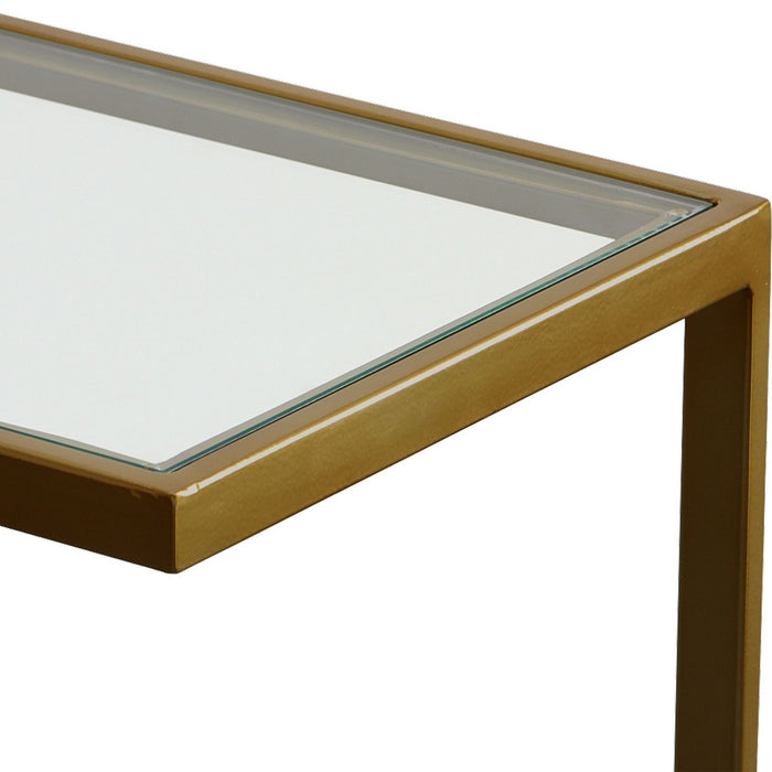 Uttermost 22913 Accent Table, Brushed Brass
