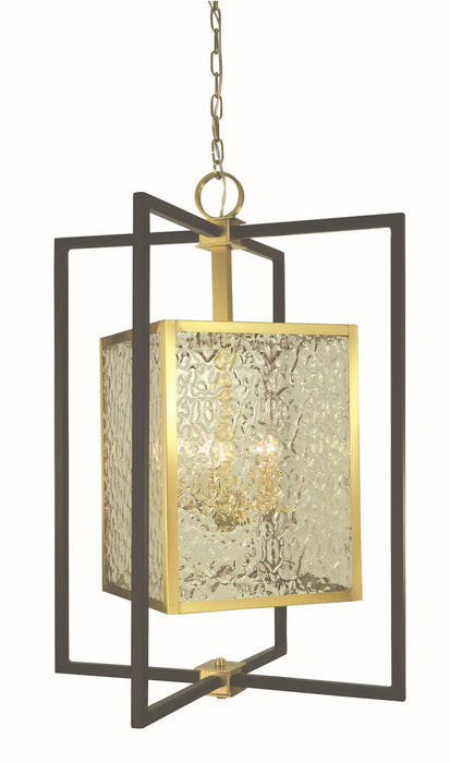 Framburg 5775 BR/MBLACK Five Light Chandelier, Brushed Brass/Matte Black