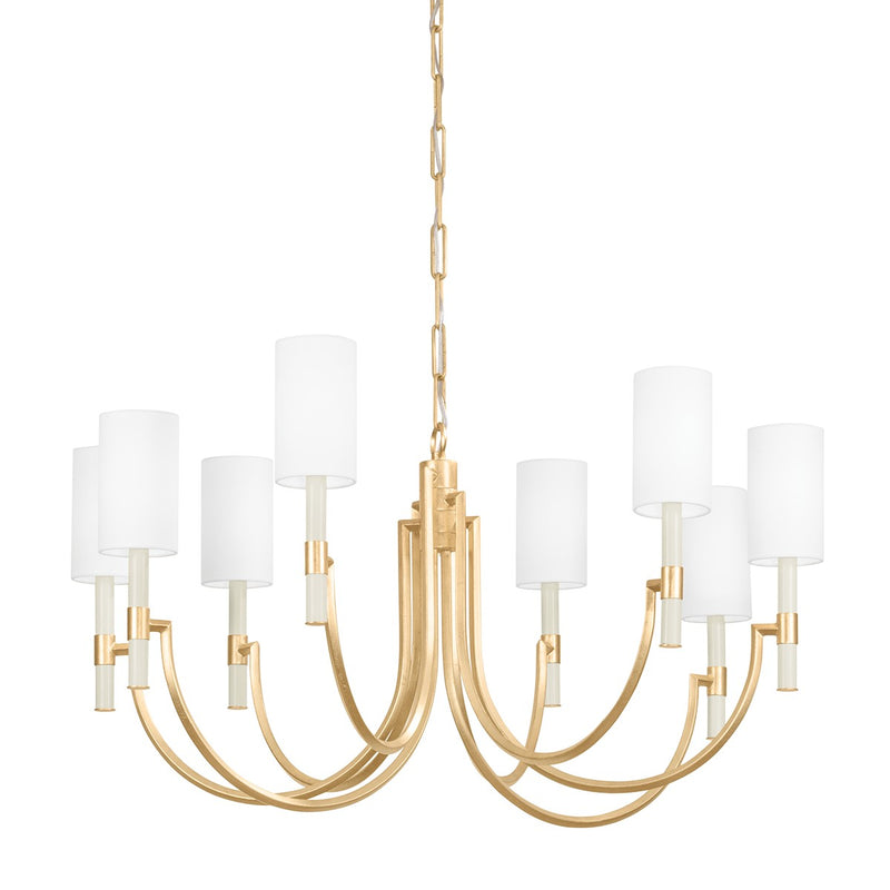 Troy Lighting F1140-VGL Eight Light Chandelier, Vintage Gold Leaf