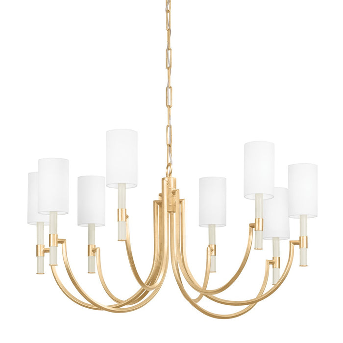 Troy Lighting F1140-VGL Eight Light Chandelier, Vintage Gold Leaf