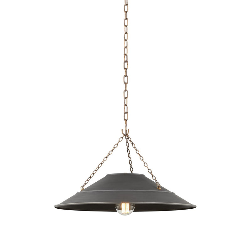 Troy Lighting F1223-PBR/GRA One Light Pendant, Patina Brass