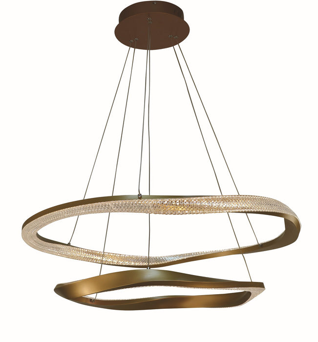 Thumprints T1068-BG LED Chandelier, Brushed Gold