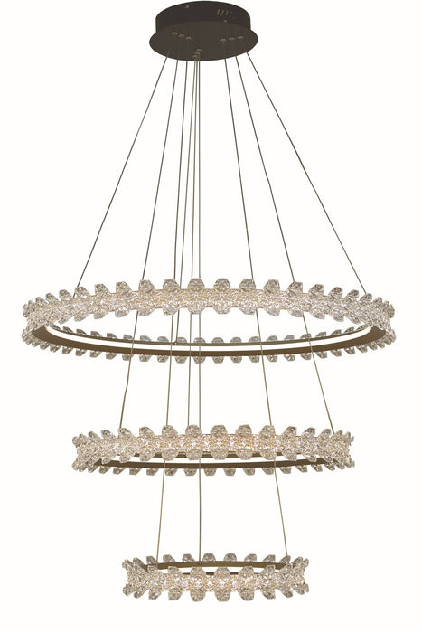 Thumprints T1080-BG LED Foyer Chandelier, Brushed Gold