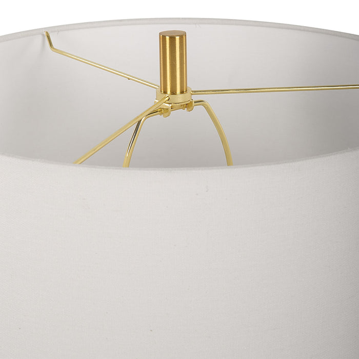 Uttermost 30202-1 One Light Table Lamp, Brushed Brass