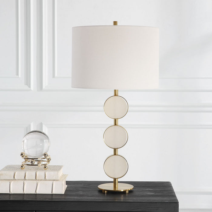 Uttermost 30202-1 One Light Table Lamp, Brushed Brass