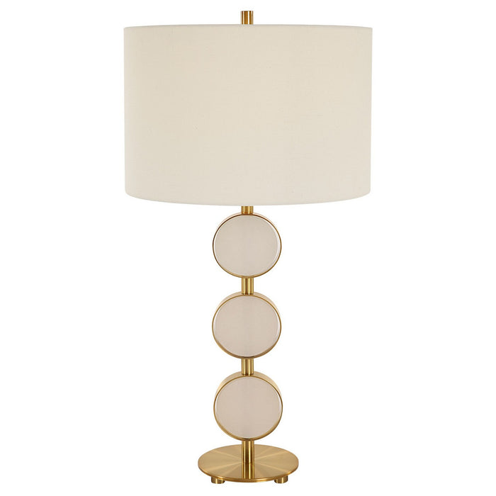 Uttermost 30202-1 One Light Table Lamp, Brushed Brass