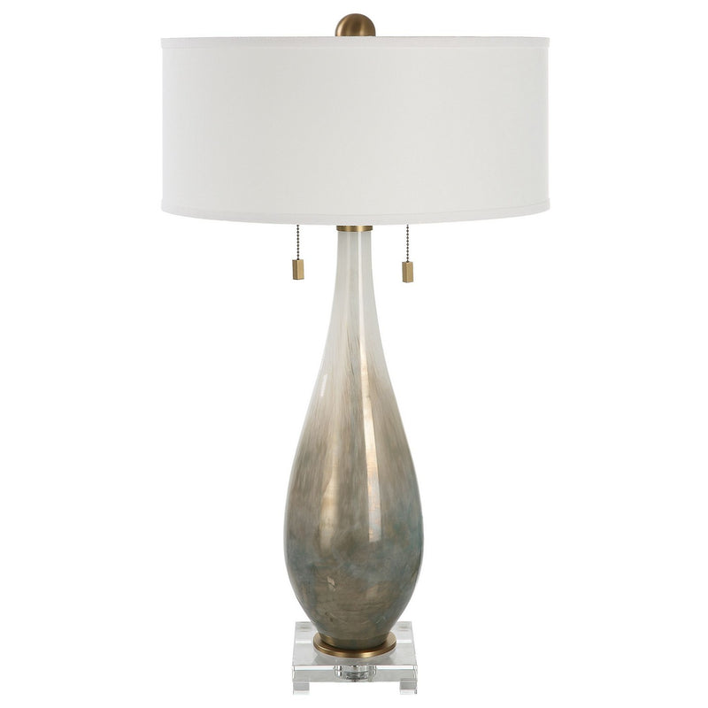 Uttermost 30231 Two Light Table Lamp, Brushed Brass