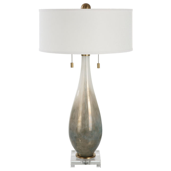 Uttermost 30231 Two Light Table Lamp, Brushed Brass