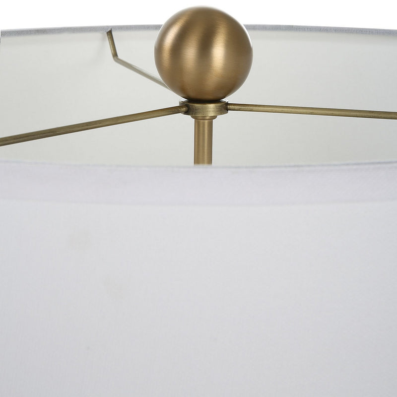 Uttermost 30231 Two Light Table Lamp, Brushed Brass
