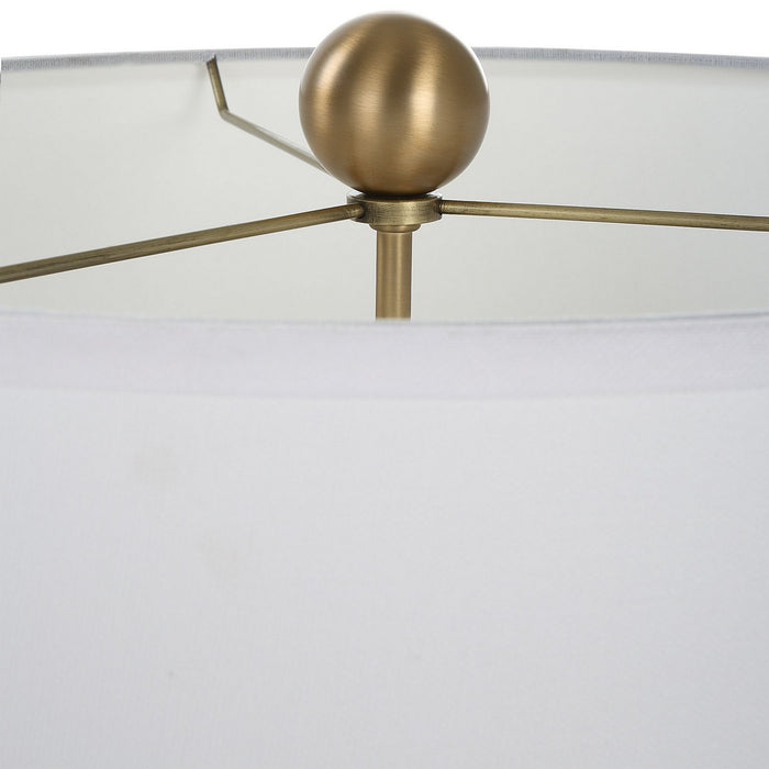 Uttermost 30231 Two Light Table Lamp, Brushed Brass
