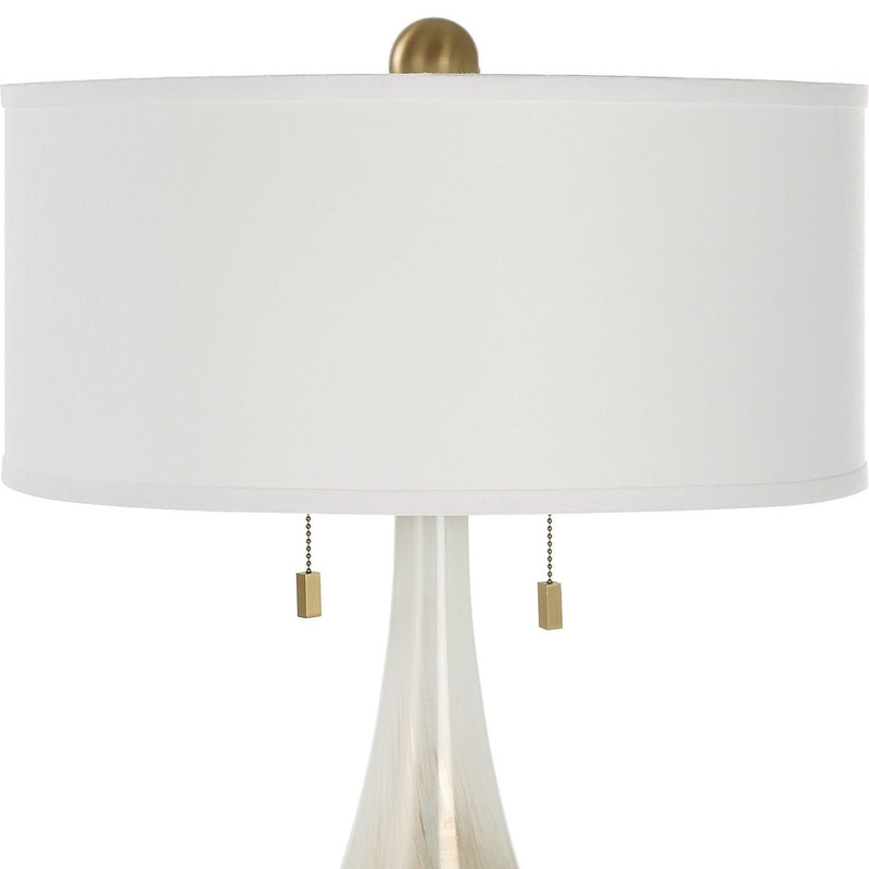 Uttermost 30231 Two Light Table Lamp, Brushed Brass
