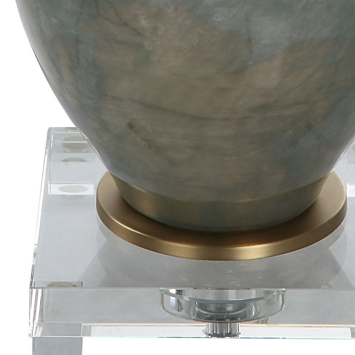 Uttermost 30231 Two Light Table Lamp, Brushed Brass