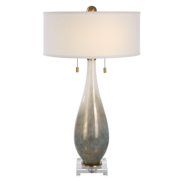 Uttermost 30231 Two Light Table Lamp, Brushed Brass
