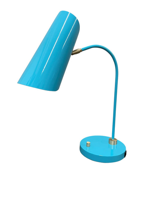 House of Troy L350-AZSB One Light Table Lamp, Azure/Satin Brass