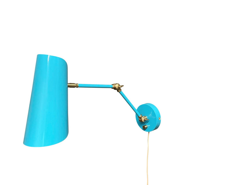 House of Troy L375-AZSB LED Wall Swing Lamp, Azure/Satin Brass