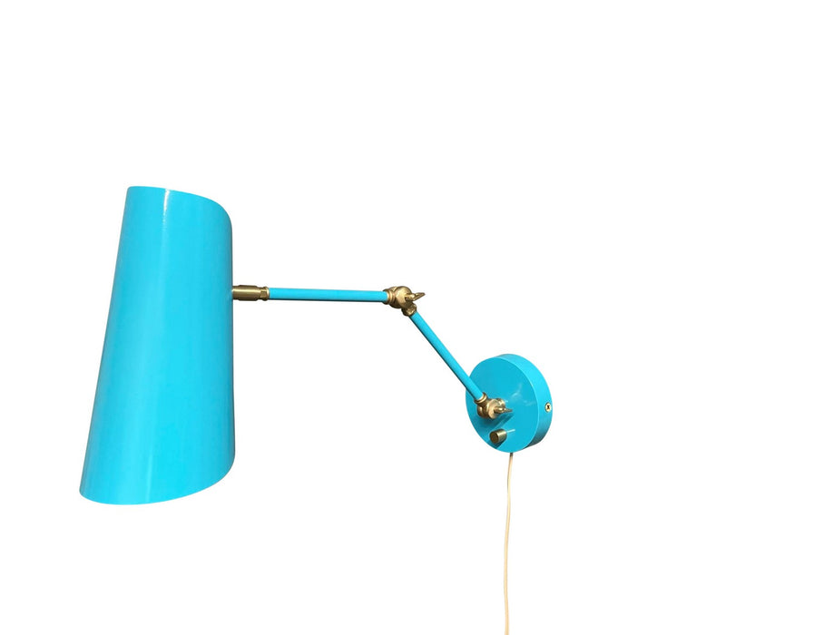 House of Troy L375-AZSB LED Wall Swing Lamp, Azure/Satin Brass