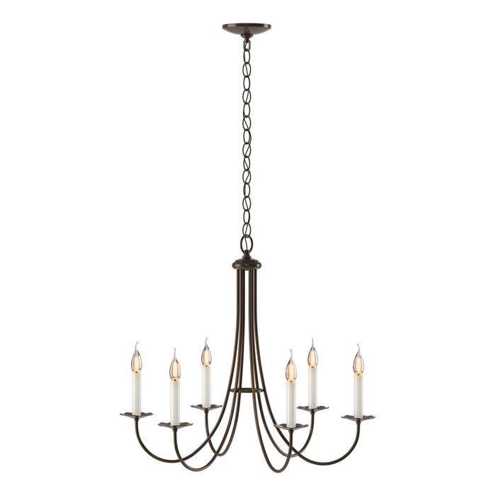 Hubbardton Forge 101160-SKT-05 Six Light Chandelier, Bronze