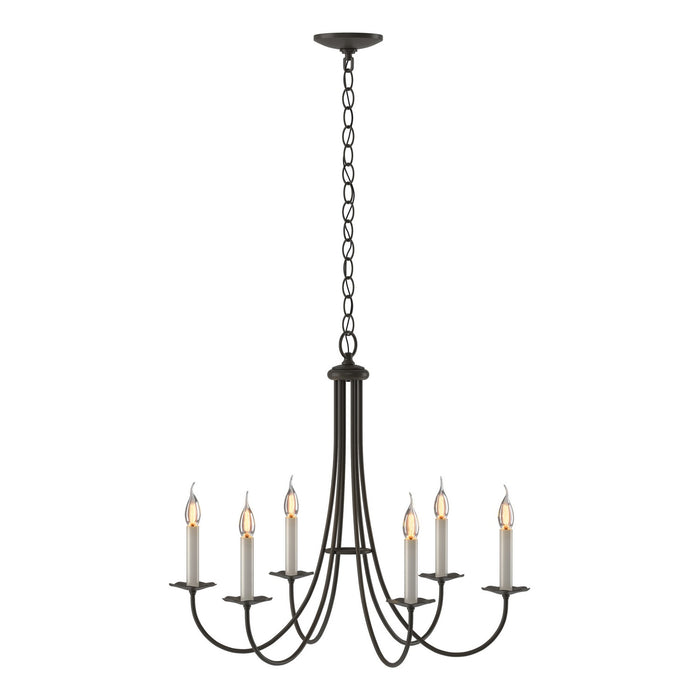 Hubbardton Forge 101160-SKT-07 Six Light Chandelier, Dark Smoke