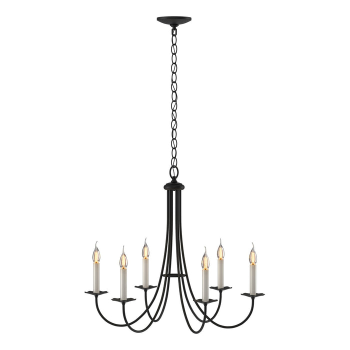 Hubbardton Forge 101160-SKT-10 Six Light Chandelier, Black
