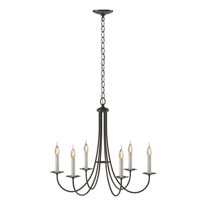 Hubbardton Forge 101160-SKT-14 Six Light Chandelier, Oil Rubbed Bronze