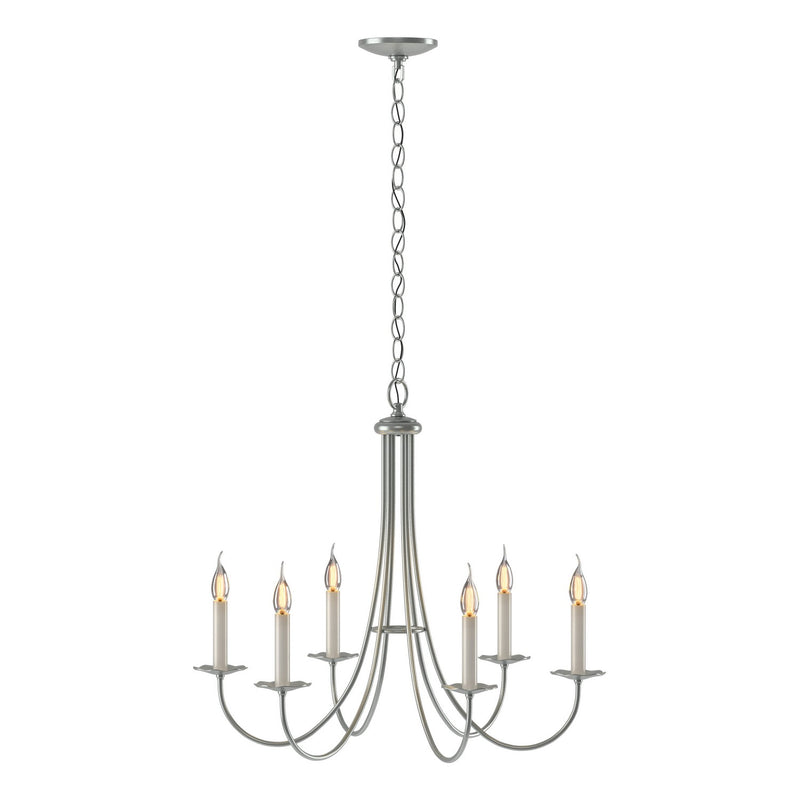Hubbardton Forge 101160-SKT-82 Six Light Chandelier, Vintage Platinum