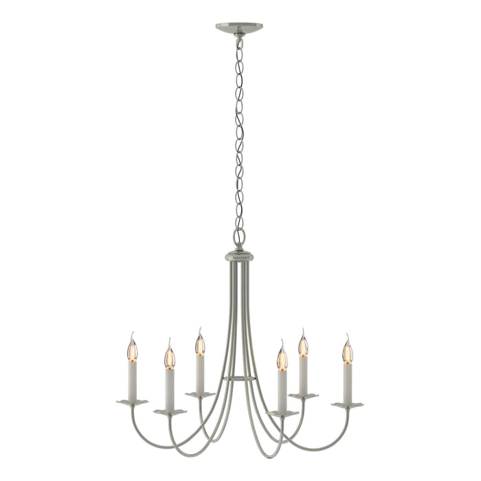 Hubbardton Forge 101160-SKT-85 Six Light Chandelier, Sterling