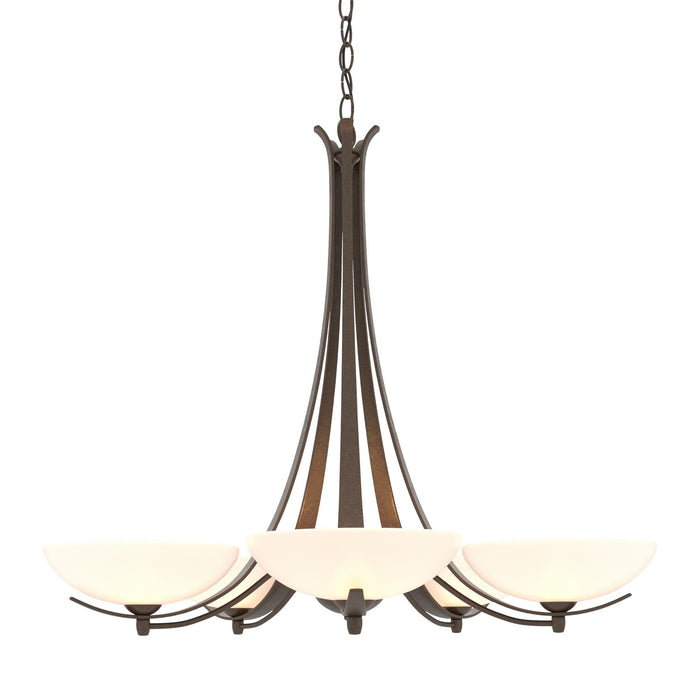 Hubbardton Forge 101261-SKT-05-GG0123 Five Light Chandelier, Bronze