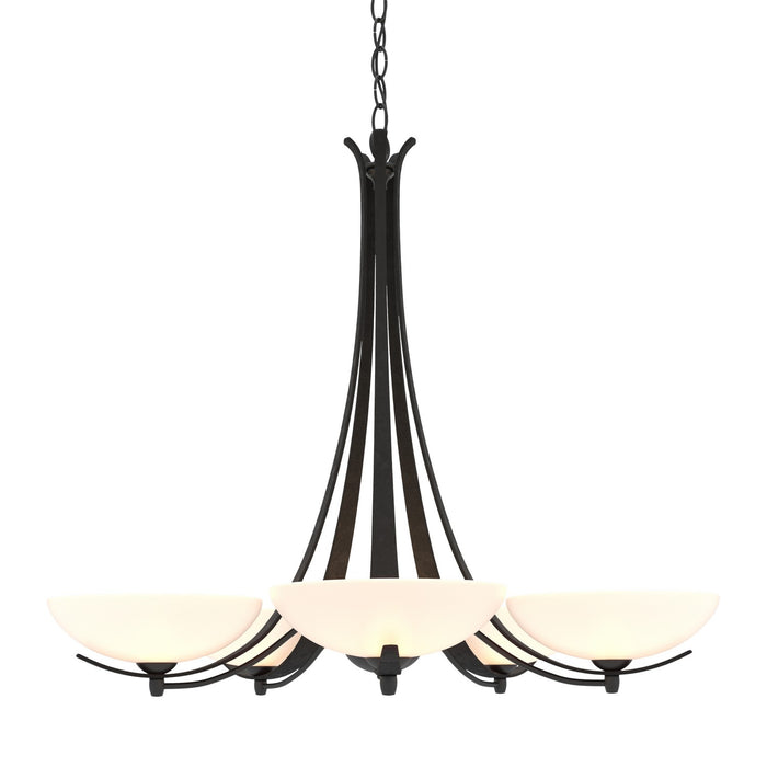 Hubbardton Forge 101261-SKT-10-GG0123 Five Light Chandelier, Black