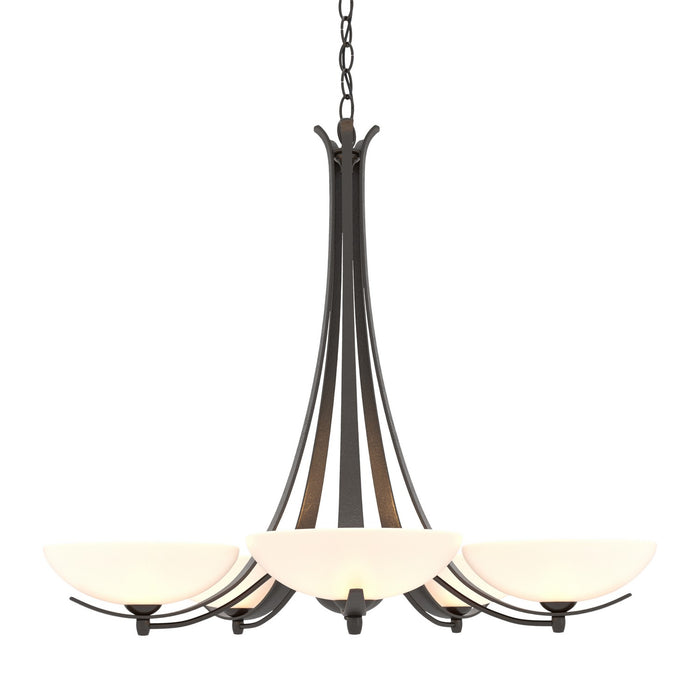 Hubbardton Forge 101261-SKT-14-GG0123 Five Light Chandelier, Oil Rubbed Bronze