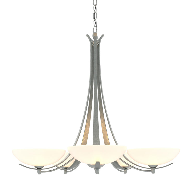 Hubbardton Forge 101261-SKT-82-GG0123 Five Light Chandelier, Vintage Platinum