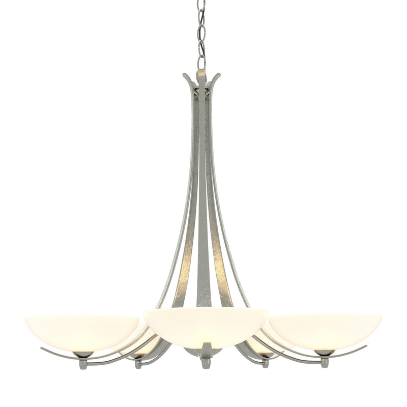 Hubbardton Forge 101261-SKT-85-GG0123 Five Light Chandelier, Sterling