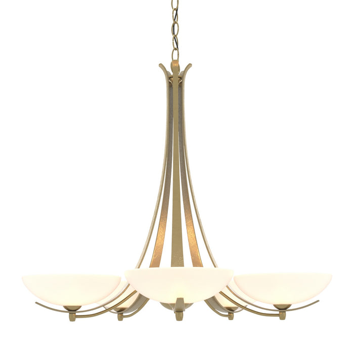 Hubbardton Forge 101261-SKT-86-GG0123 Five Light Chandelier, Modern Brass