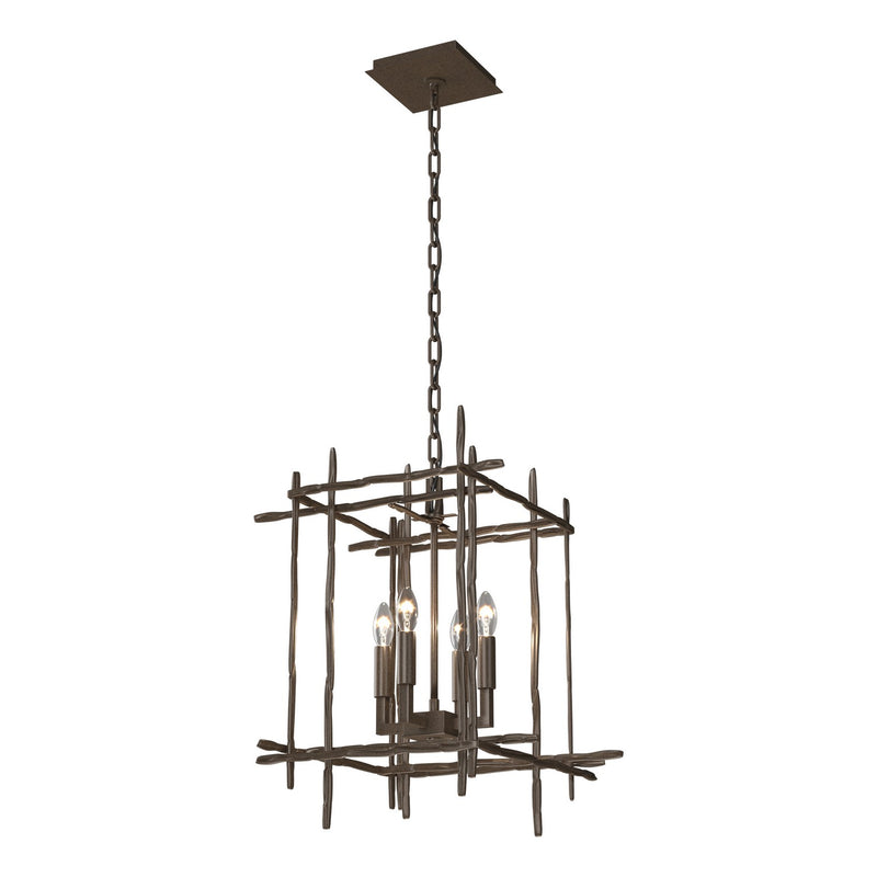 Hubbardton Forge 101315-SKT-05 Four Light Chandelier, Bronze