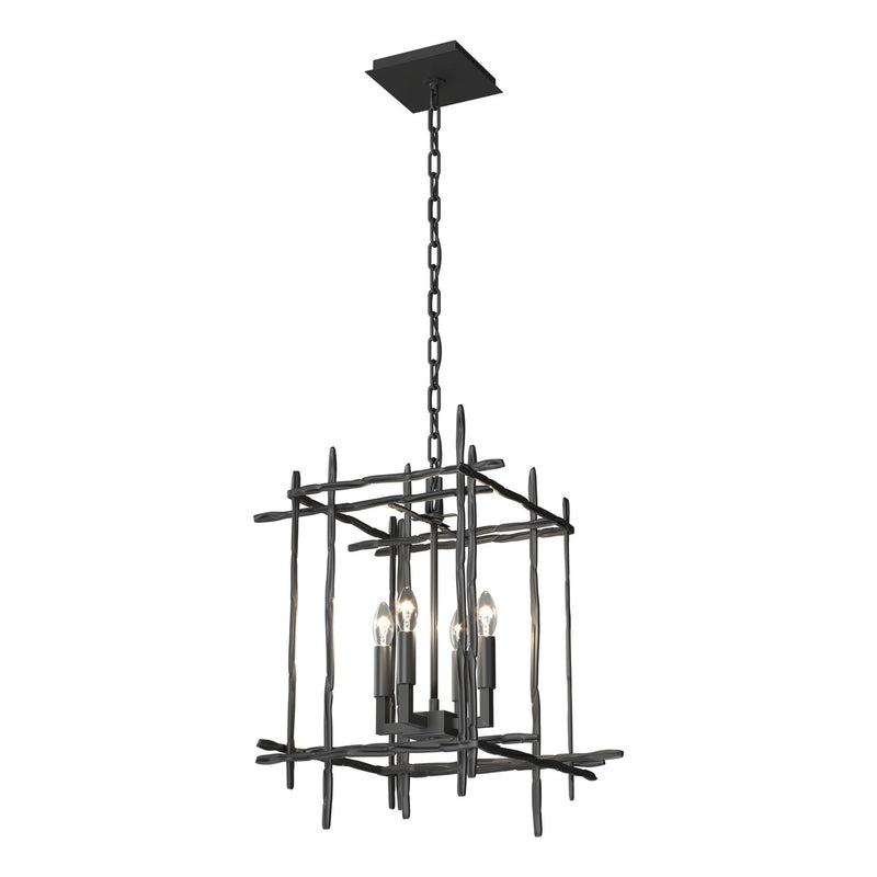Hubbardton Forge 101315-SKT-10 Four Light Chandelier, Black
