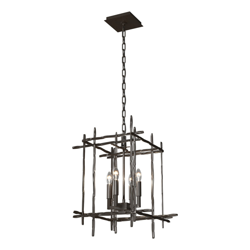 Hubbardton Forge 101315-SKT-14 Four Light Chandelier, Oil Rubbed Bronze