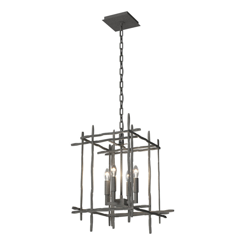 Hubbardton Forge 101315-SKT-20 Four Light Chandelier, Natural Iron