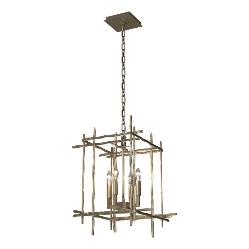 Hubbardton Forge 101315-SKT-84 Four Light Chandelier, Soft Gold