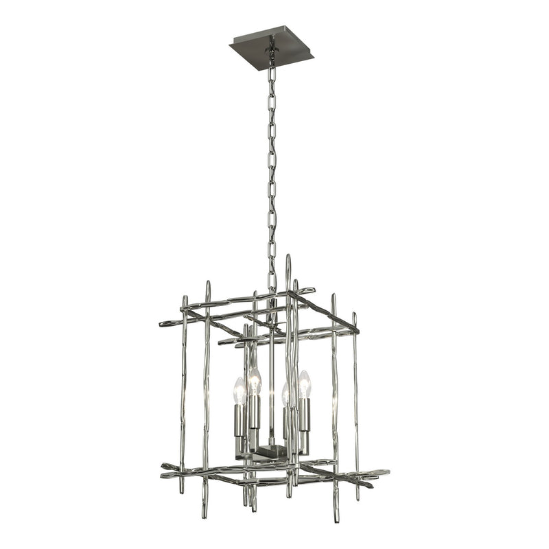 Hubbardton Forge 101315-SKT-85 Four Light Chandelier, Sterling