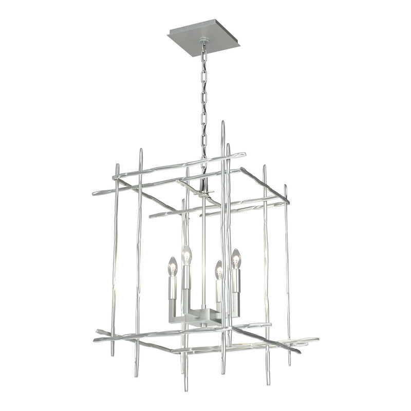 Hubbardton Forge 101316-SKT-82 Four Light Chandelier, Vintage Platinum
