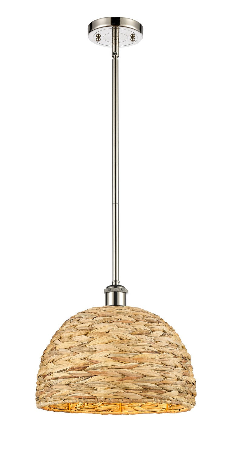 Innovations 516-1S-PN-RBD-12-NAT One Light Pendant, Polished Nickel
