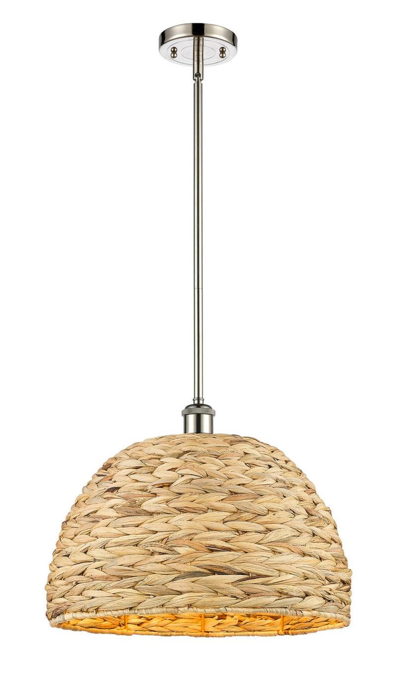 Innovations 516-1S-PN-RBD-16-NAT One Light Pendant, Polished Nickel