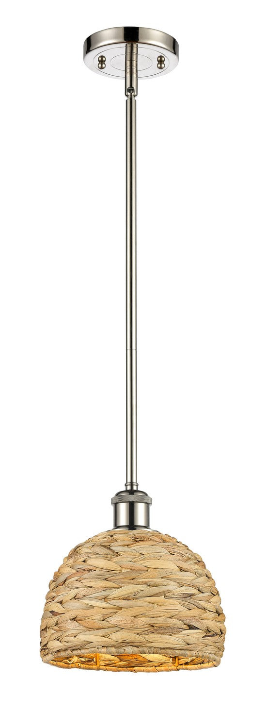Innovations 516-1S-PN-RBD-8-NAT One Light Pendant, Polished Nickel