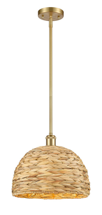 Innovations 516-1S-SG-RBD-12-NAT One Light Pendant, Satin Gold