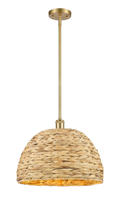 Innovations 516-1S-SG-RBD-16-NAT One Light Pendant, Satin Gold