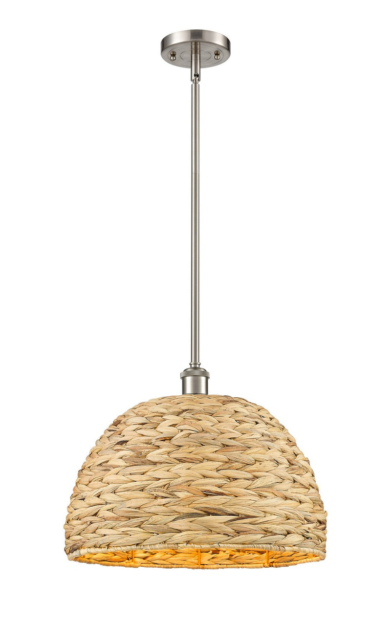 Innovations 516-1S-SN-RBD-16-NAT One Light Pendant, Satin Nickel