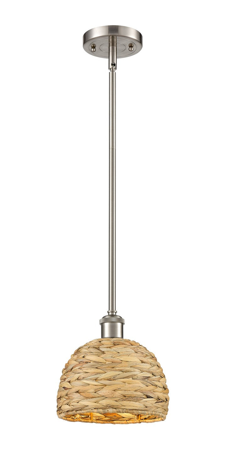 Innovations 516-1S-SN-RBD-8-NAT One Light Pendant, Satin Nickel