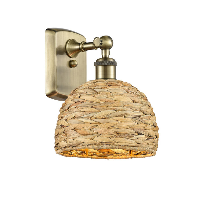Innovations 516-1W-AB-RBD-8-NAT One Light Wall Sconce, Antique Brass