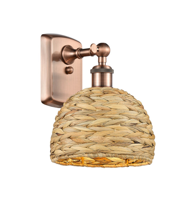 Innovations 516-1W-AC-RBD-8-NAT One Light Wall Sconce, Antique Copper